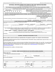 NATF Form 86 National Archives Order for Copies of Military Service Records, Page 3