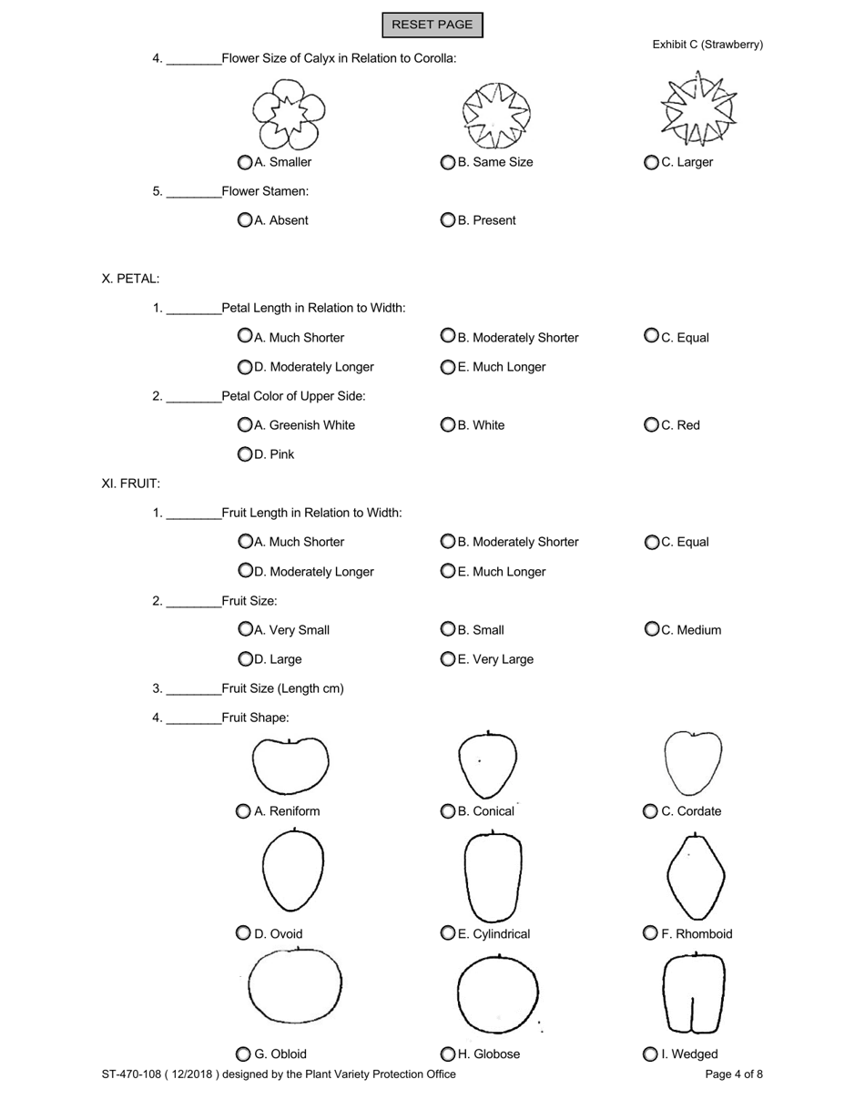 Form ST-470-108 Exhibit C Objective Description of Variety - Strawberry (Fragaria Ananassa), Page 4