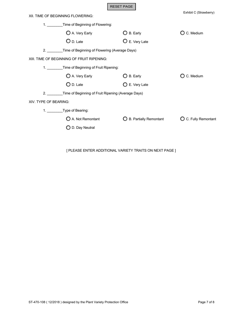 Form ST-470-108 Exhibit C Objective Description of Variety - Strawberry (Fragaria Ananassa), Page 7