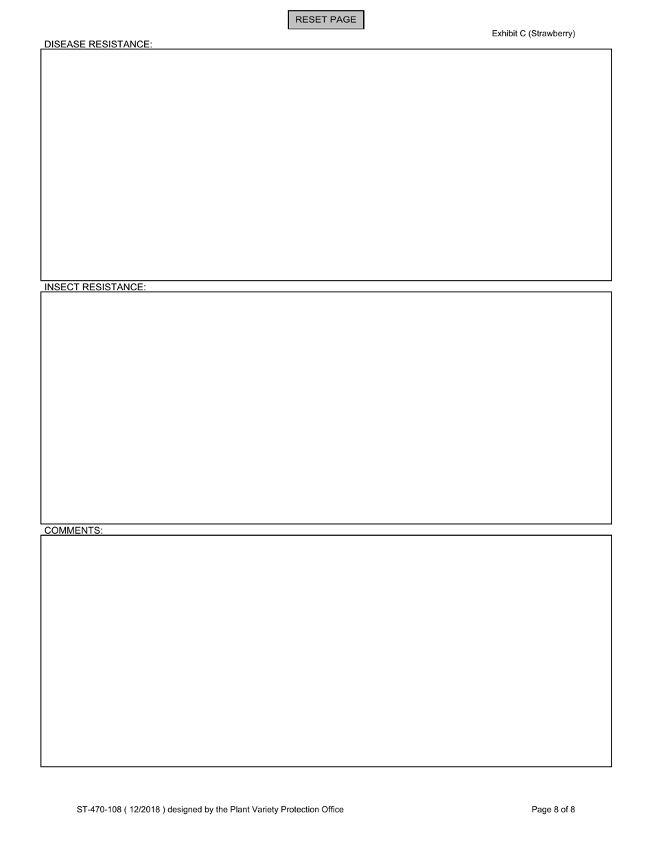Form ST-470-108 Exhibit C Objective Description of Variety - Strawberry (Fragaria Ananassa), Page 8