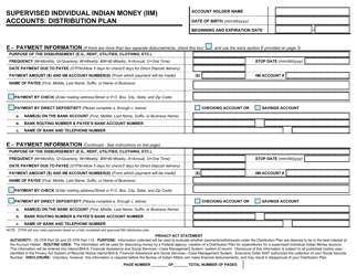 Supervised Individual Indian Money (Iim) Accounts: Distribution Plan, Page 2
