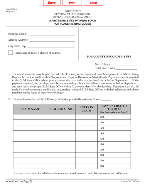 Form 3830-5A  Printable Pdf