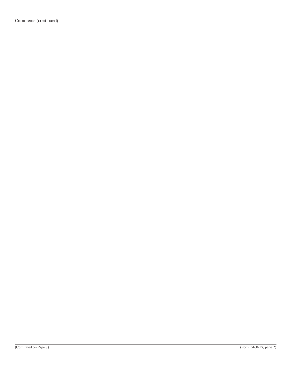 Form 5460-17 Substitution Determination, Page 2