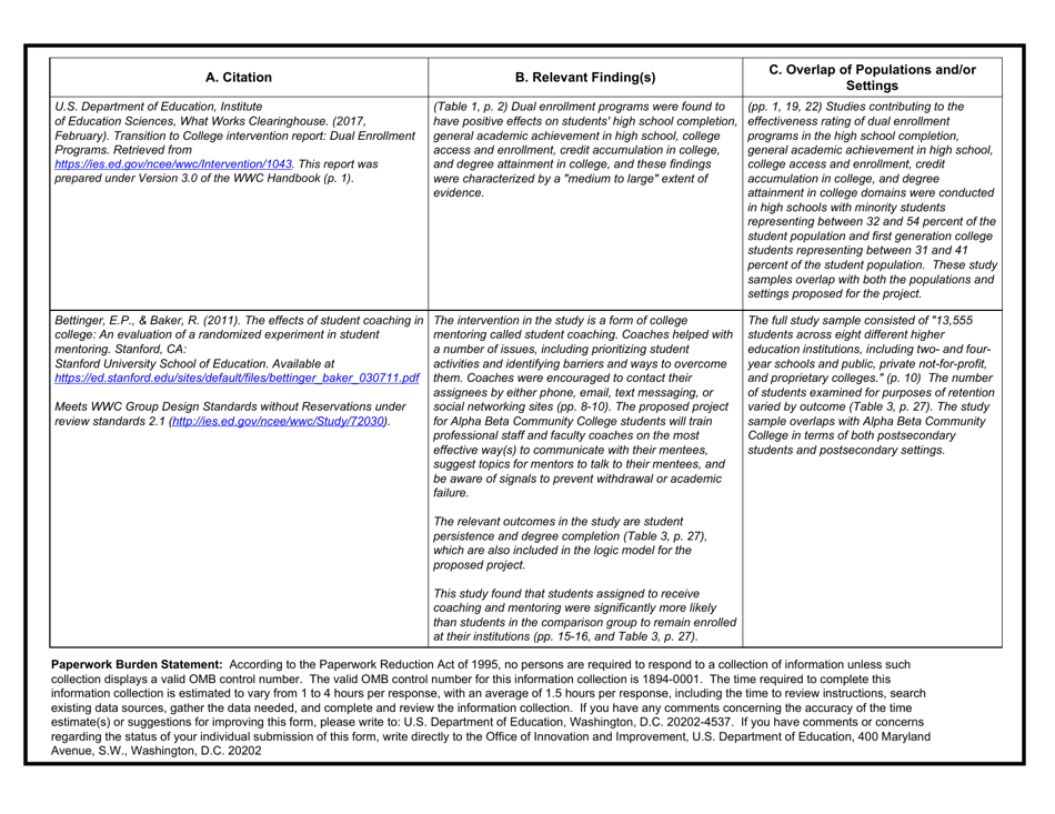 Evidence Form, Page 3