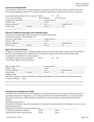 Form EIB92-64 Application for Exporter Short-Term, Single-Buyer Insurance, Page 3
