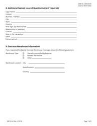 Form EIB92-64 Application for Exporter Short-Term, Single-Buyer Insurance, Page 7