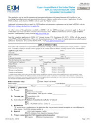 Form EIB03-02 &quot;Application for Medium-Term Insurance or Guarantee&quot;