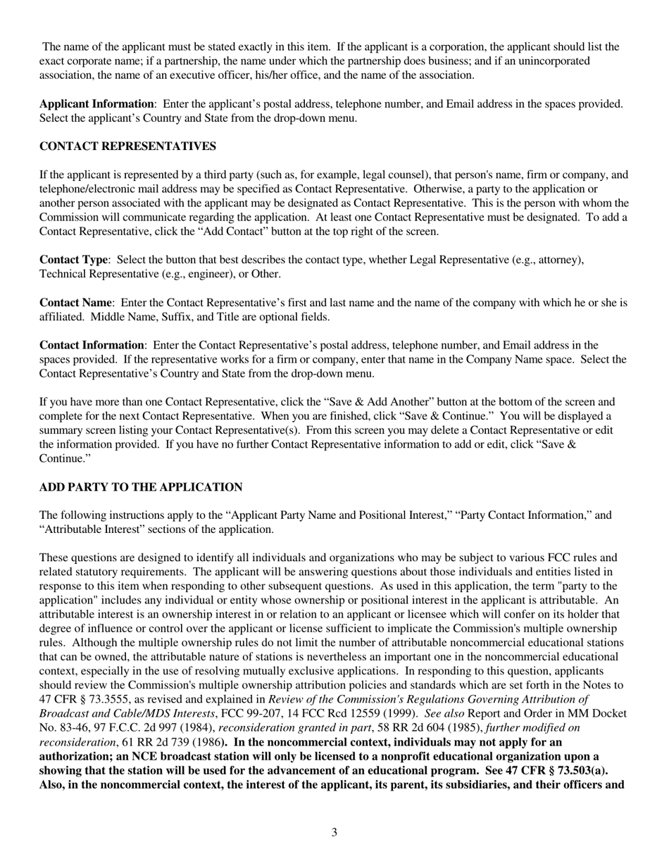 Instructions for FCC Form 2100 Schedule 318 Low Power Fm Station Construction Permit Application, Page 3