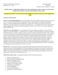 Document preview: Instructions for FCC Form 2100 Schedule 340 Noncommercial Educational Fm Station Construction Permit Application
