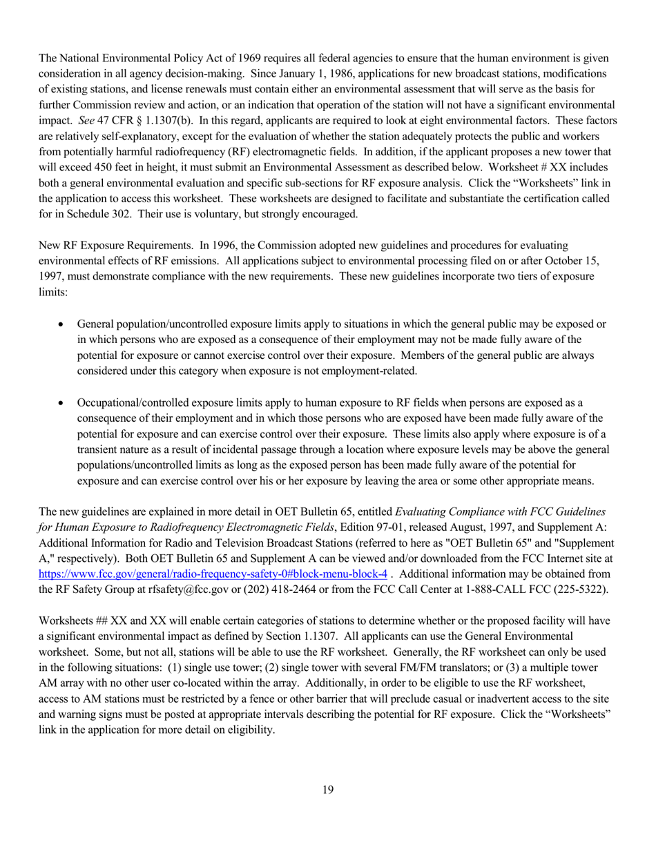 Instructions for FCC Form 2100 Schedule 340 Noncommercial Educational Fm Station Construction Permit Application, Page 19