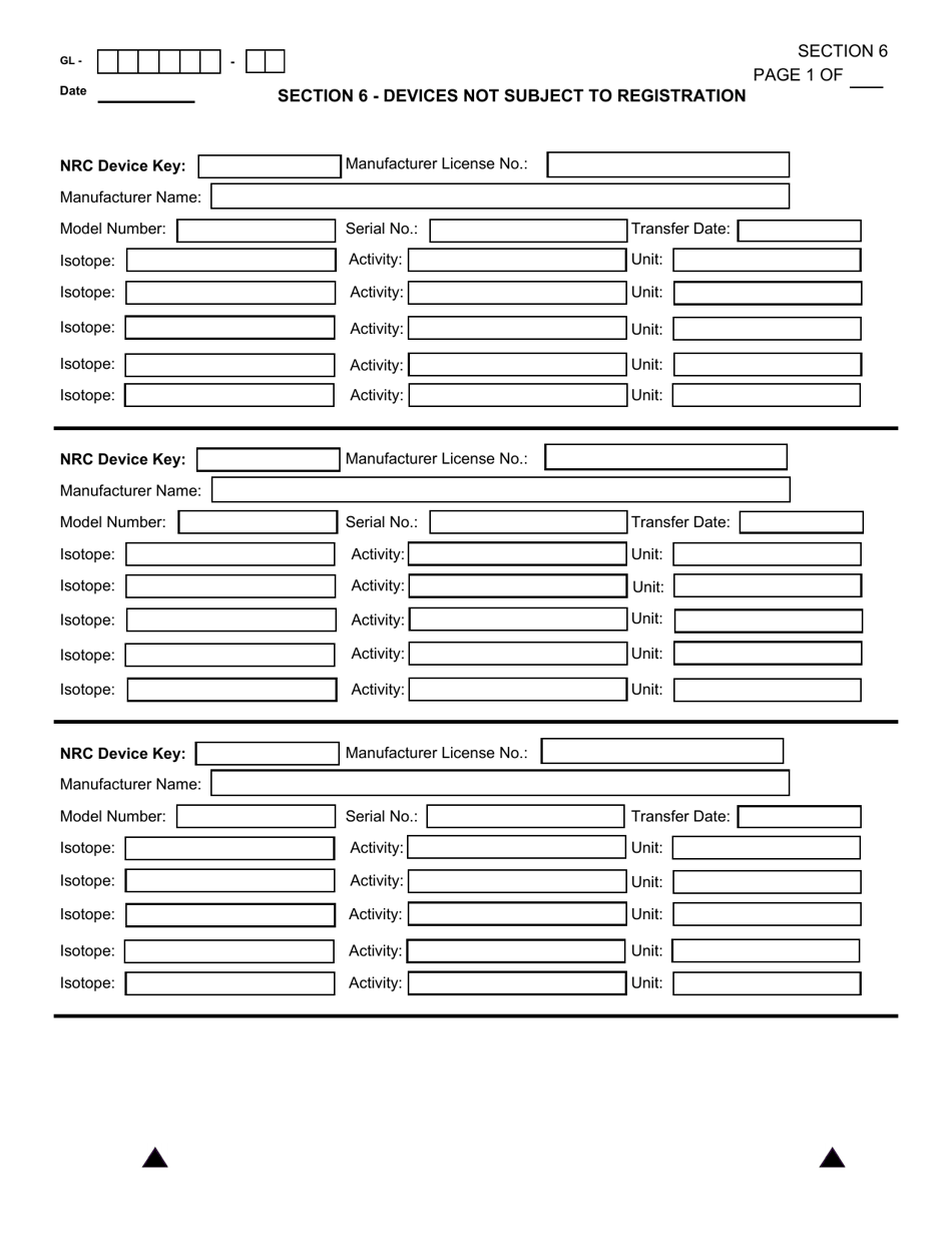 NRC Form 664 General Licensee Registration, Page 11