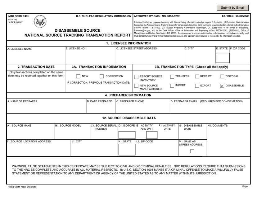 NRC Form 748H  Printable Pdf
