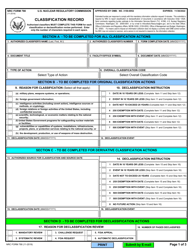 NRC Form 790 Classification Record