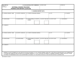 NRC Form 748 National Source Tracking Transaction Report, Page 12