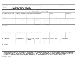 NRC Form 748 National Source Tracking Transaction Report, Page 13