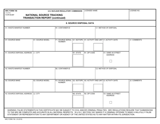 NRC Form 748 National Source Tracking Transaction Report, Page 7