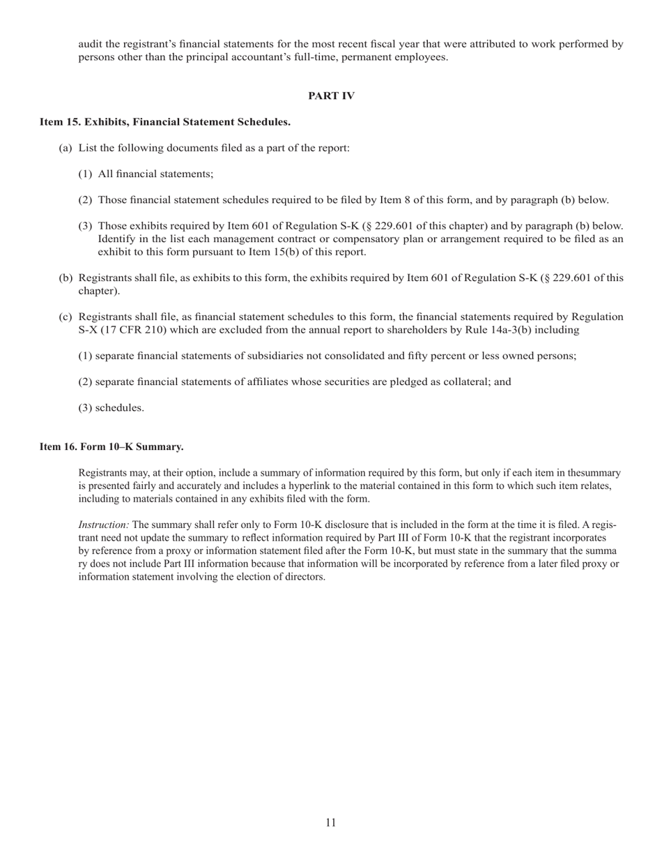 Form 10-K (SEC Form 1673) Annual Report Pursuant to Section 13 or 15(D) of the Securities Exchange Act of 1934, Page 11