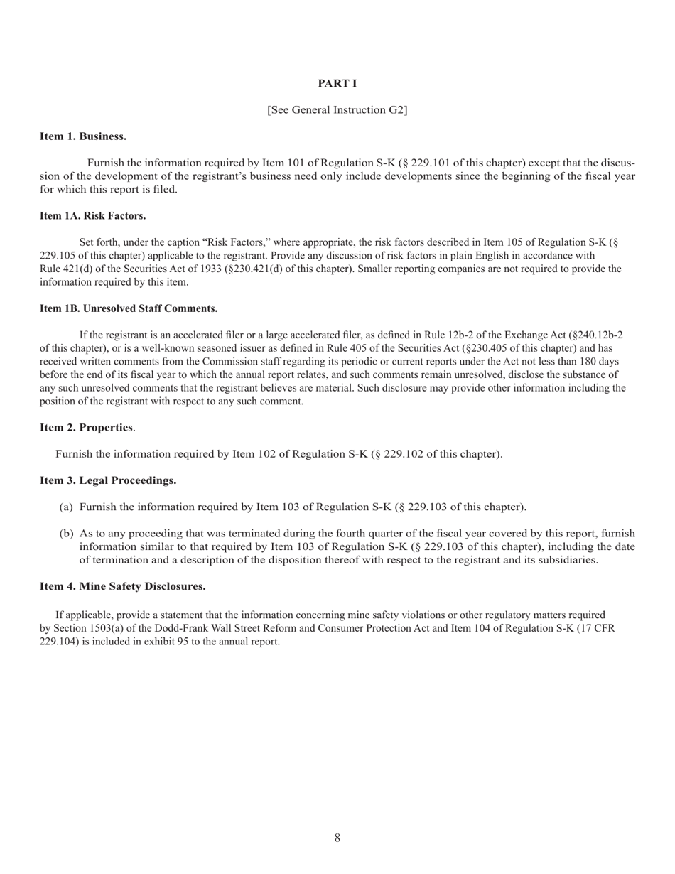 Form 10-K (SEC Form 1673) Annual Report Pursuant to Section 13 or 15(D) of the Securities Exchange Act of 1934, Page 8