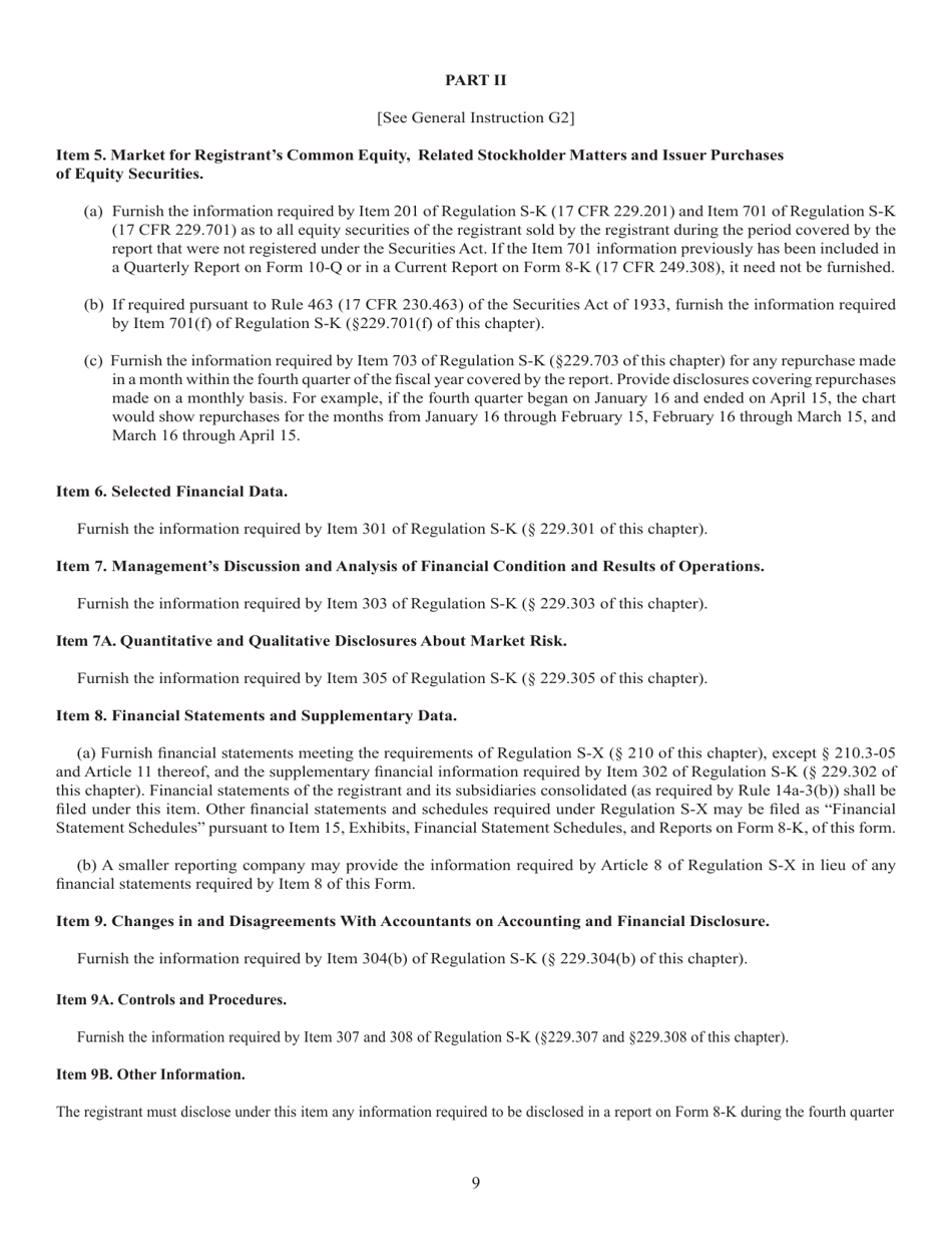 Form 10-K (SEC Form 1673) Annual Report Pursuant to Section 13 or 15(D) of the Securities Exchange Act of 1934, Page 9