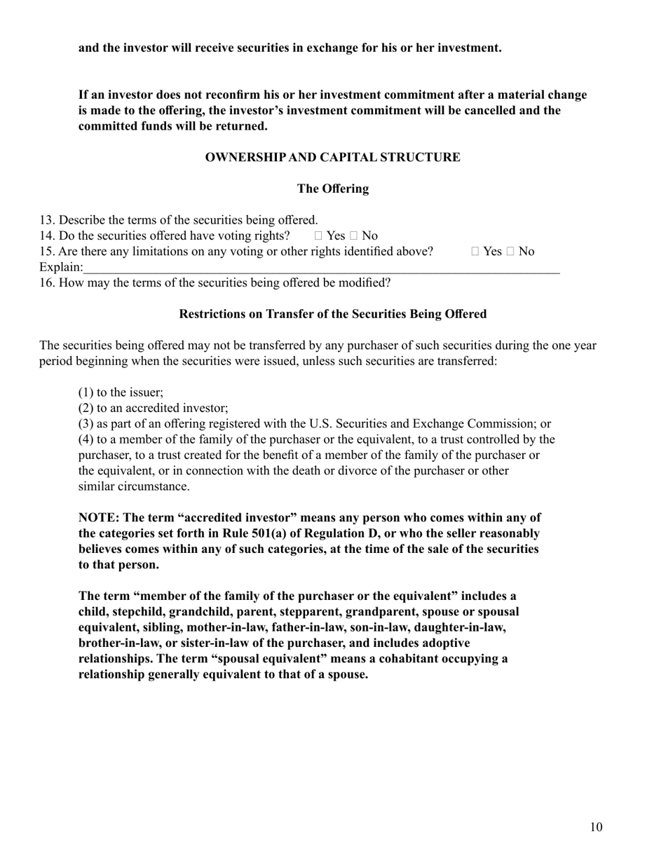Form C (SEC Form 2930), Page 10