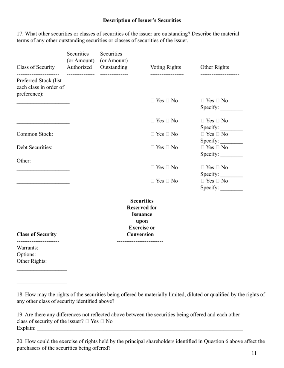 Form C (SEC Form 2930), Page 11