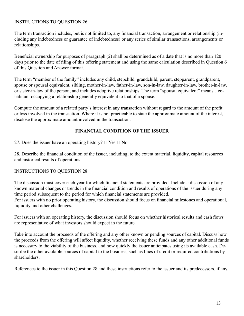 Form C (SEC Form 2930), Page 13