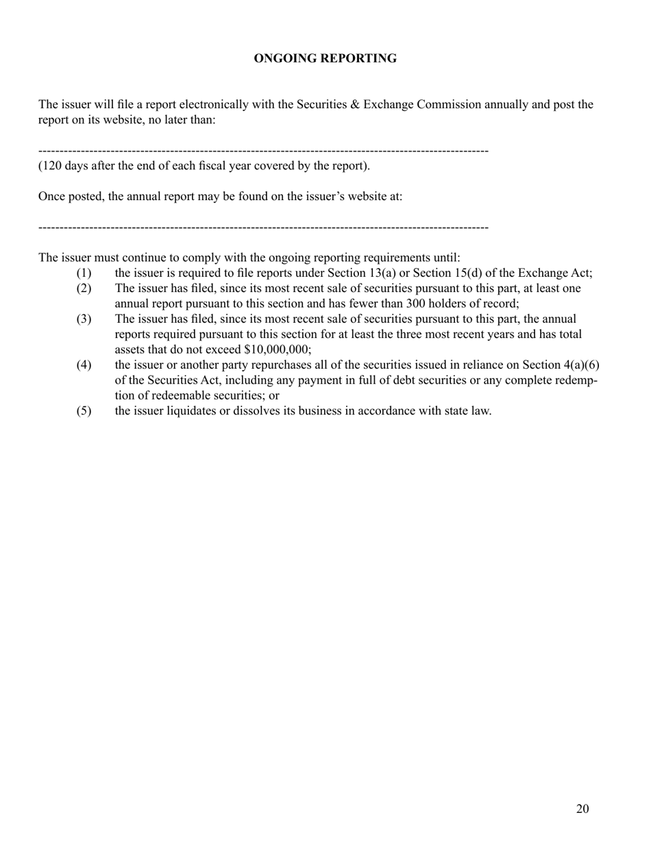 Form C (SEC Form 2930), Page 20