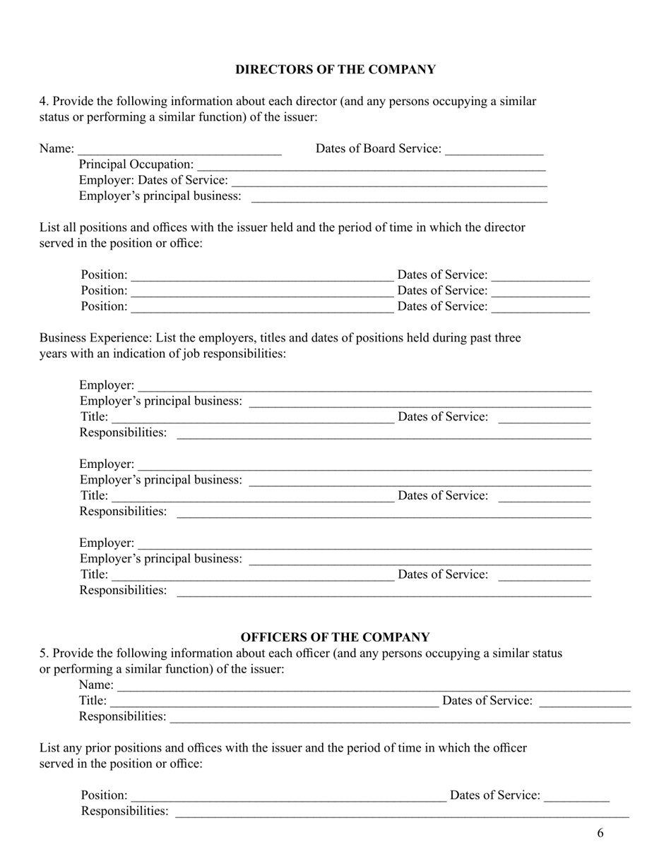 Form C (SEC Form 2930), Page 6