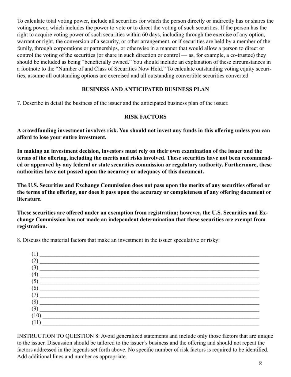 Form C (SEC Form 2930), Page 8