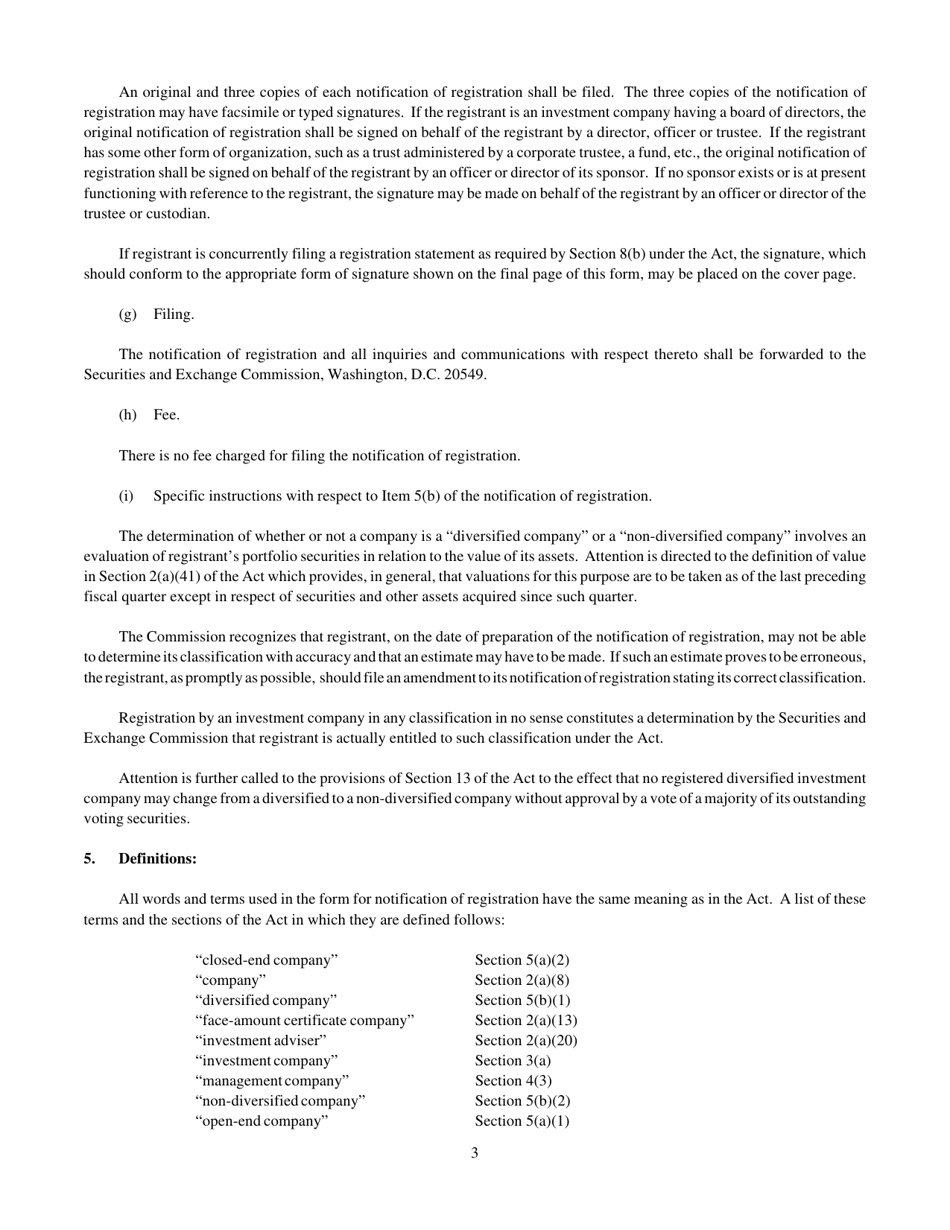 Form N-8A (SEC Form 1102) Notification of Registration Filed Pursuant to Section 8(A) of the Investment Company Act of 1940, Page 3