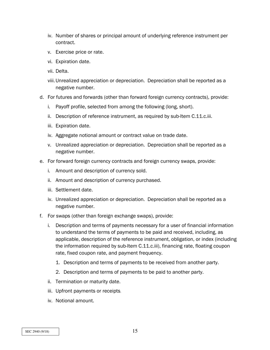 Form N-PORT (SEC Form 2940) Monthly Portfolio Investments Report, Page 15