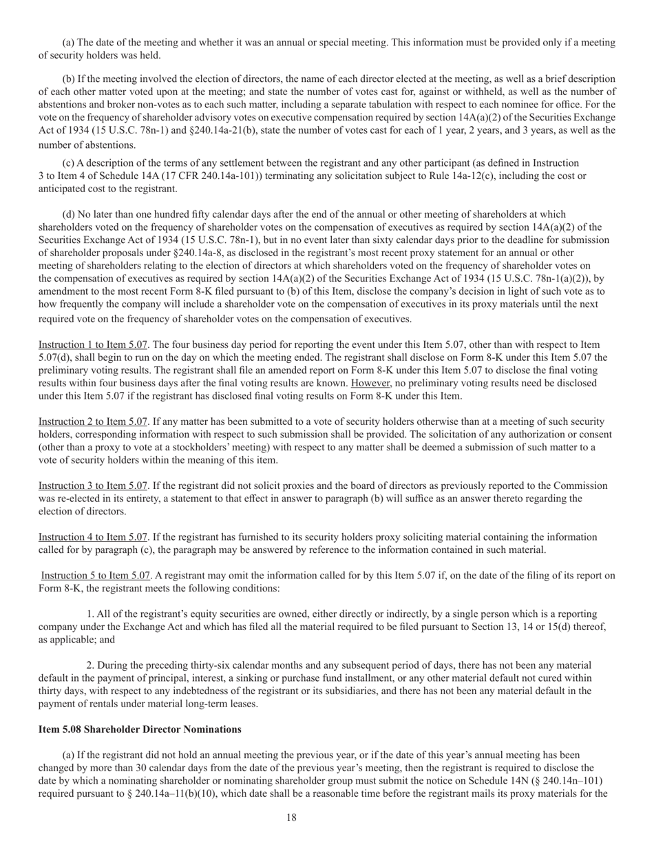 Form 8-K (SEC Form 873) Current Report Pursuant to Section 13 or 15(D), Page 19