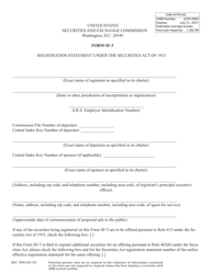 Form SF-3 (SEC Form 2909) &quot;Registration Statement Under the Securities Act of 1933&quot;