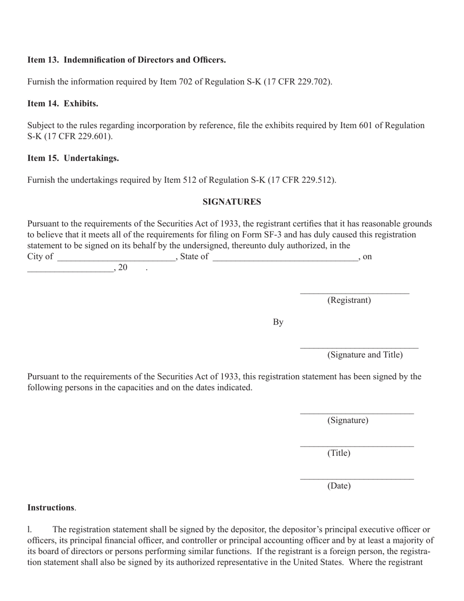 Form SF-3 (SEC Form 2909) Registration Statement Under the Securities Act of 1933, Page 10