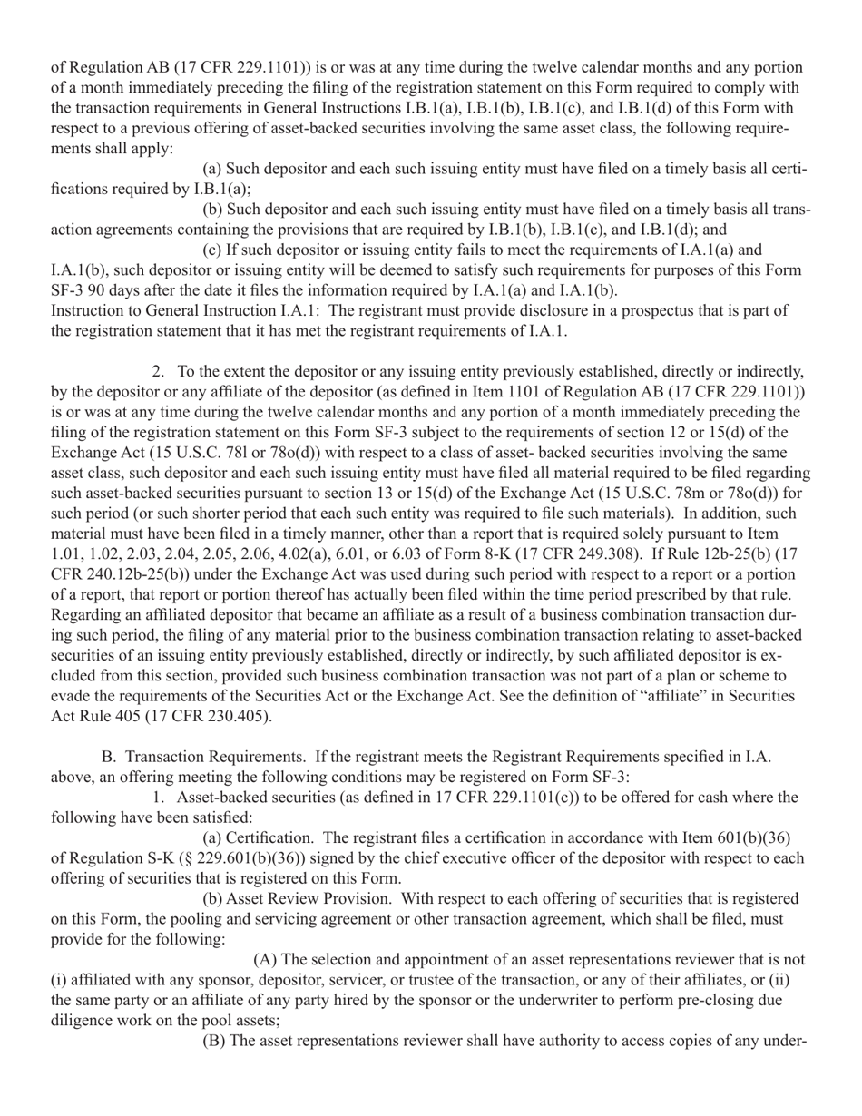 Form SF-3 (SEC Form 2909) Registration Statement Under the Securities Act of 1933, Page 3