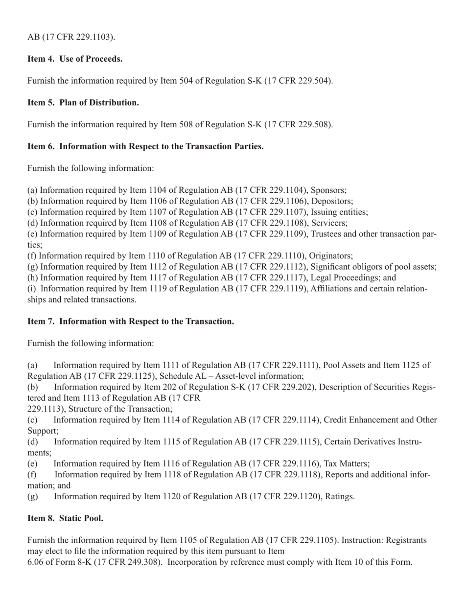 Form SF-3 (SEC Form 2909) Registration Statement Under the Securities Act of 1933, Page 7