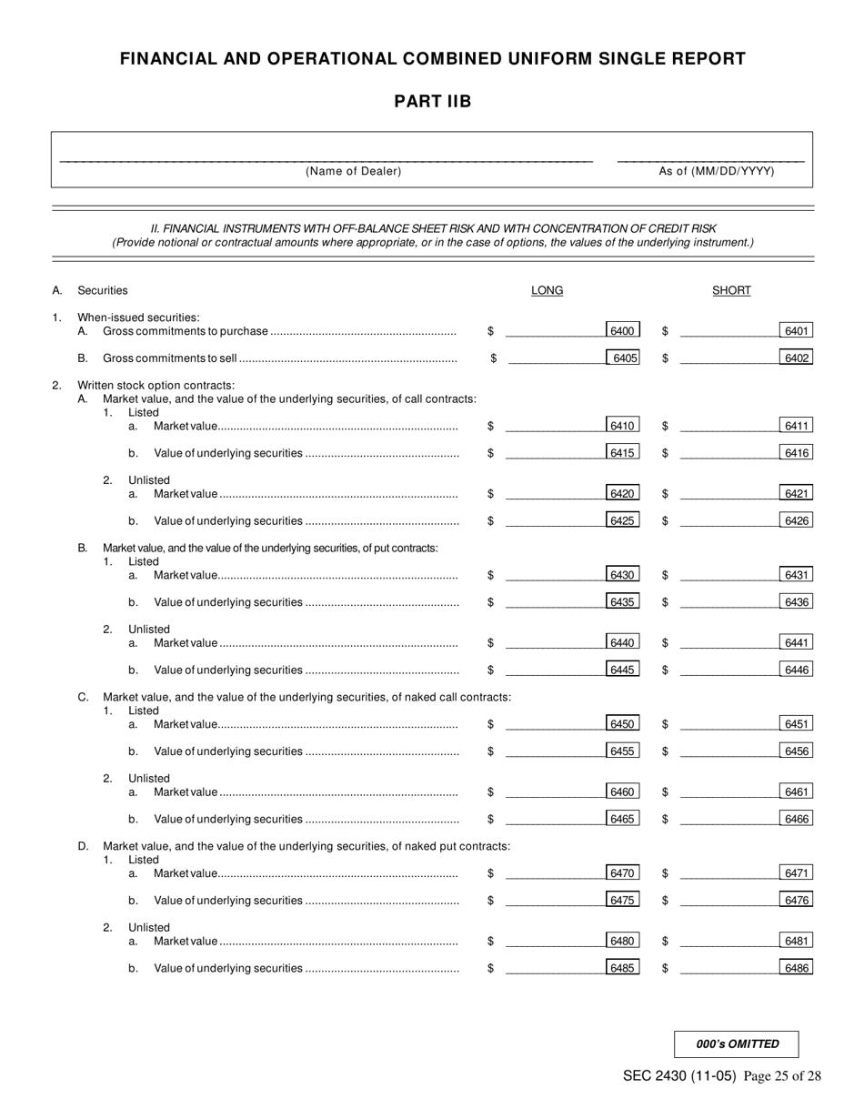 Form X-17A-5 (SEC Form 2430) Part IIB Focus Report, Page 25