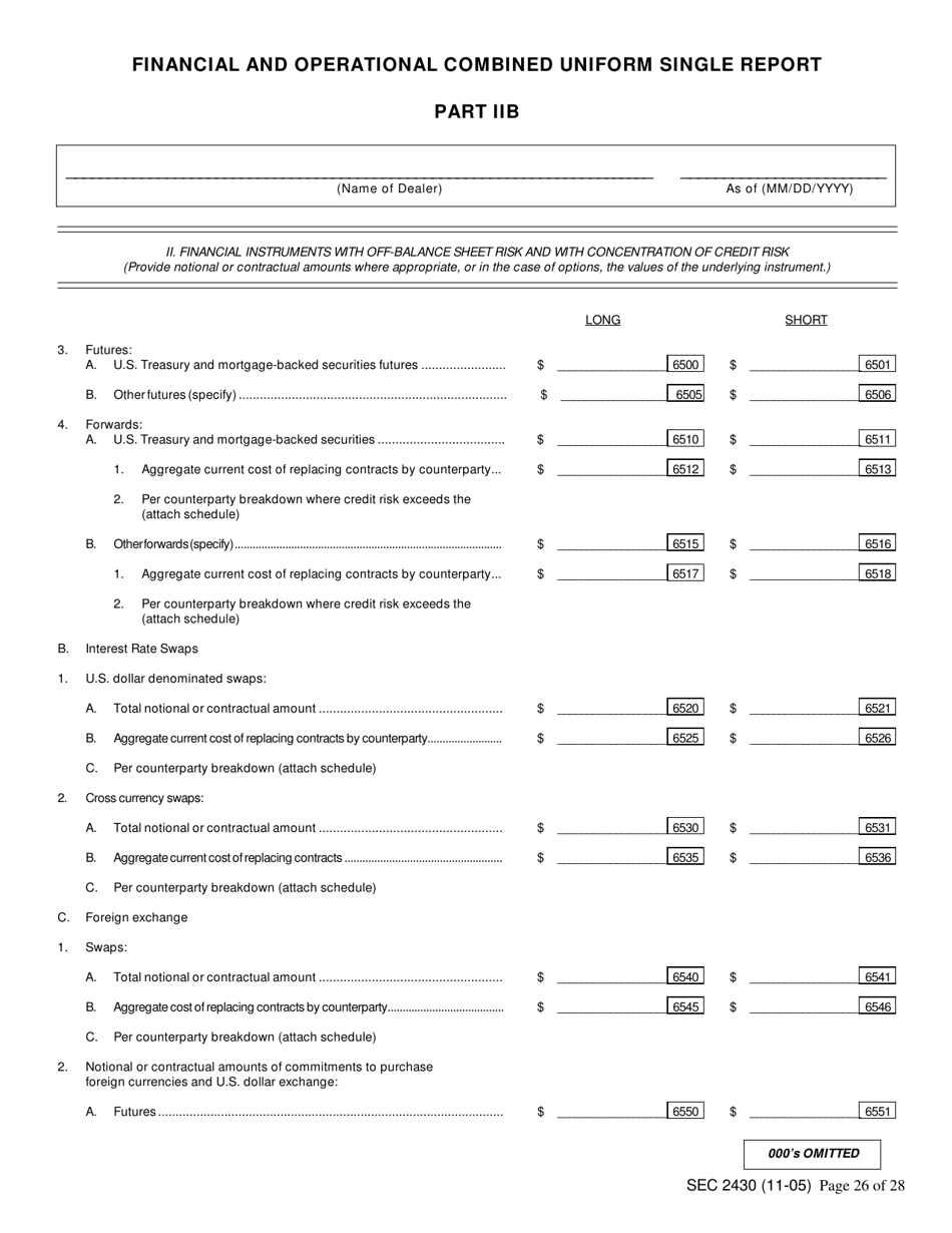 Form X-17A-5 (SEC Form 2430) Part IIB Focus Report, Page 26