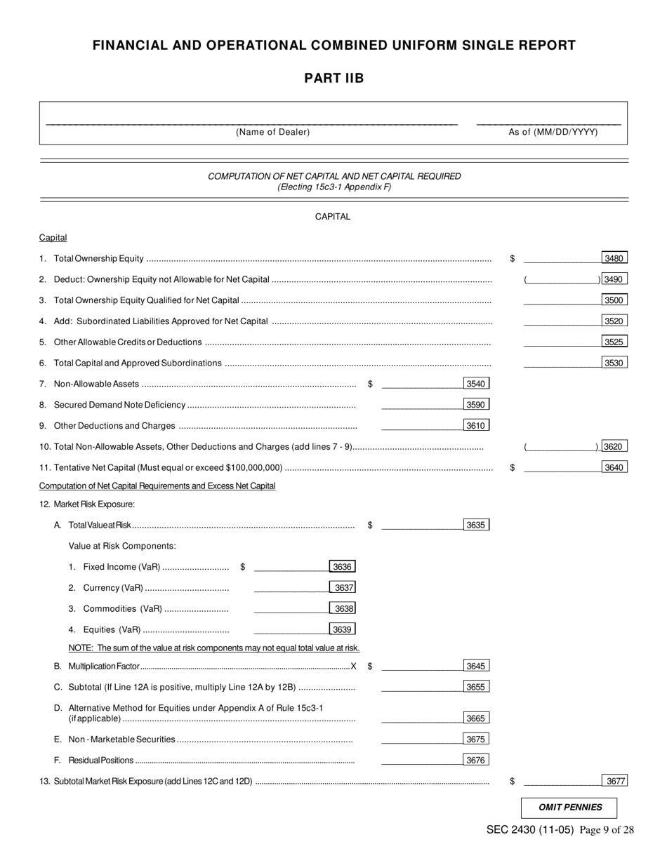Form X-17A-5 (SEC Form 2430) Part IIB Focus Report, Page 9