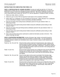 FWS Form 3-154 State Fish and Wildlife Agency Hunting and Sport Fishing License Certification, Page 2