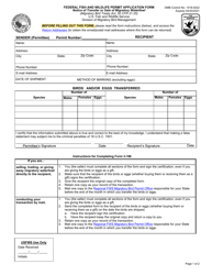 FWS Form 3-186 Notice of Transfer or Sale of Migratory Waterfowl