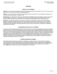 FWS Form 3-186 Notice of Transfer or Sale of Migratory Waterfowl, Page 2