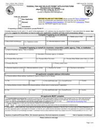 FWS Form 3-200-9 Federal FWS License/Permit Application Form: Waterfowl Sale and Disposal