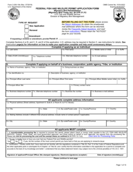 FWS Form 3-200-10B Federal Fish and Wildlife License/Permit Application Form: Migratory Bird Rehabilitation