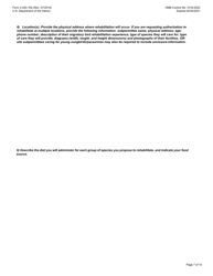 FWS Form 3-200-10B Federal Fish and Wildlife License/Permit Application Form: Migratory Bird Rehabilitation, Page 7