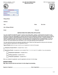 FWS Form 3-2469 Oil and Gas Operations Special Use Permit Application