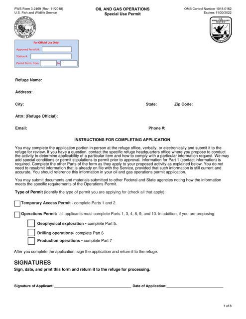 FWS Form 3-2469  Printable Pdf