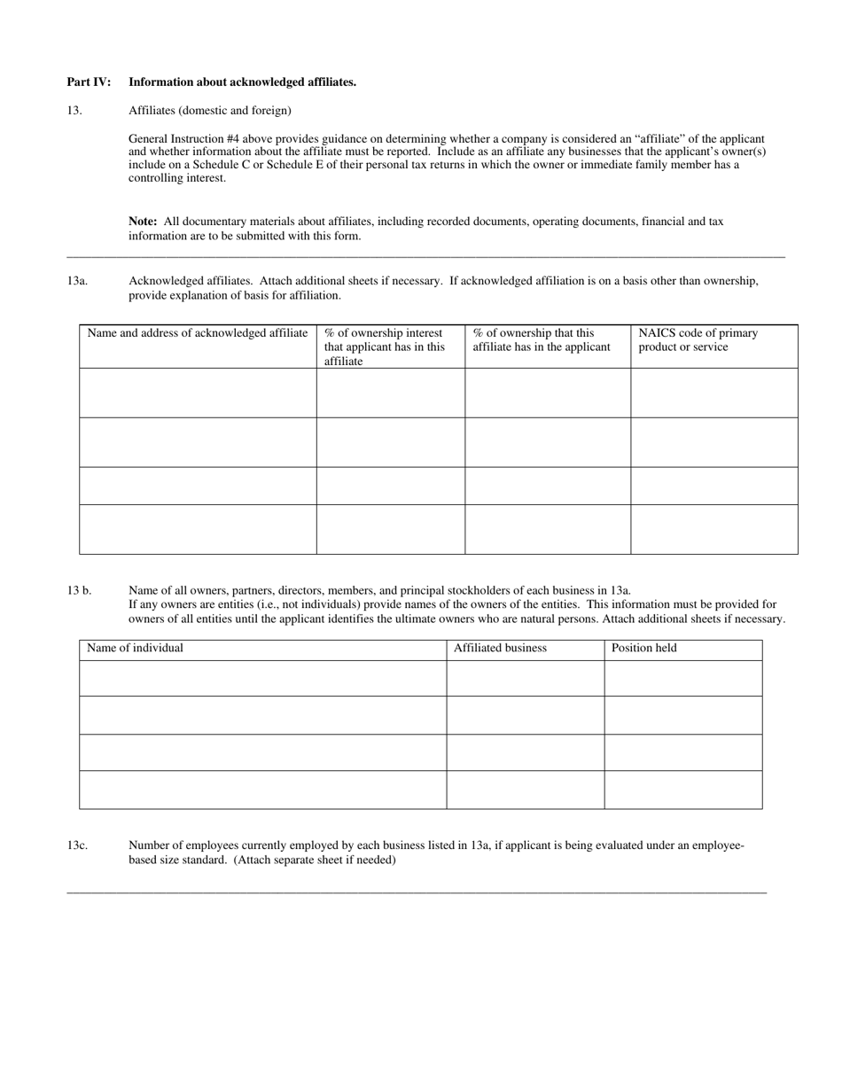 SBA Form 355 Information for Small Business Size Determination, Page 6
