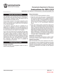 Form REV-1313 Application for Refund of Pennsylvania Inheritance/Estate Tax - Pennsylvania, Page 3