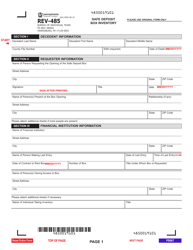 Document preview: Form REV-1485 Safe Deposit Box Inventory - Pennsylvania